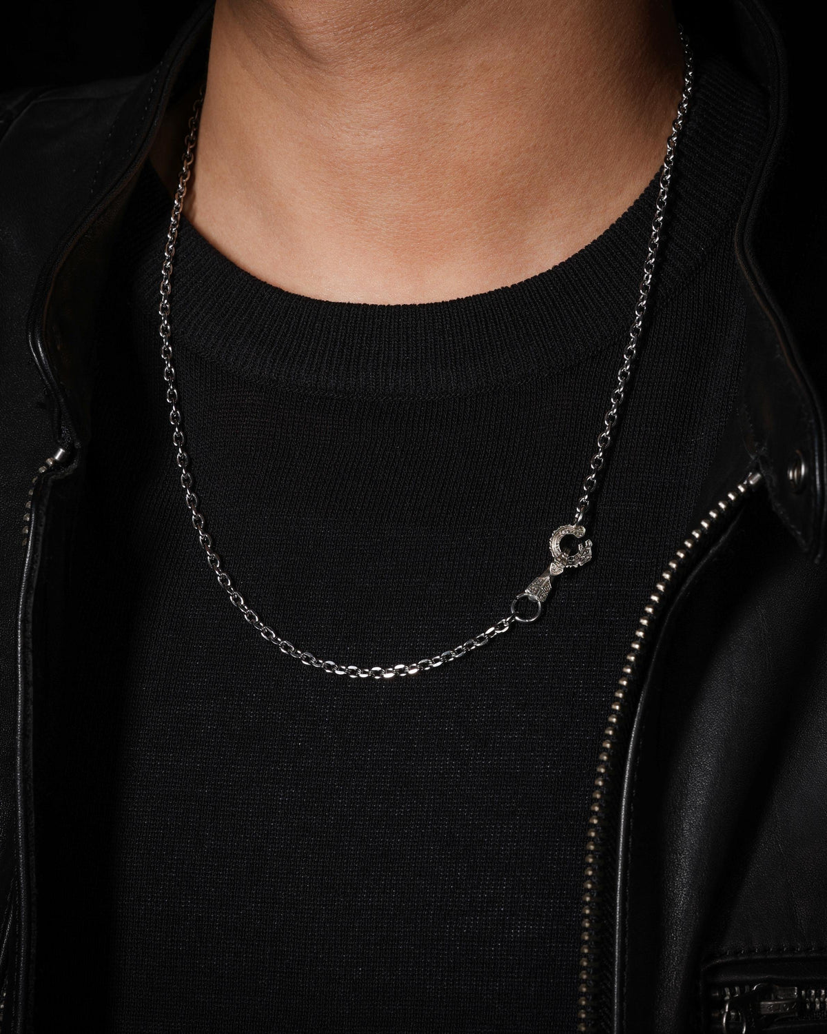 Collar de cadena Rolo facetada con dragón Kui
