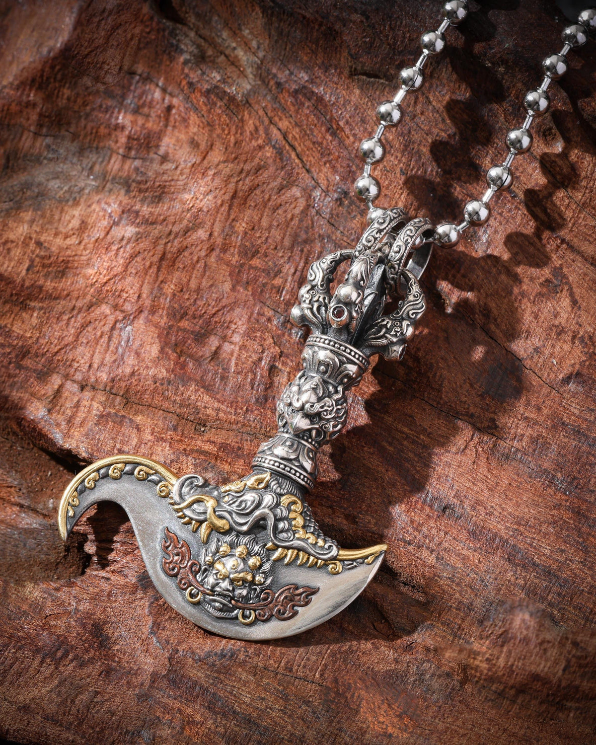Mahakala Vajra Axe Pendant Necklace