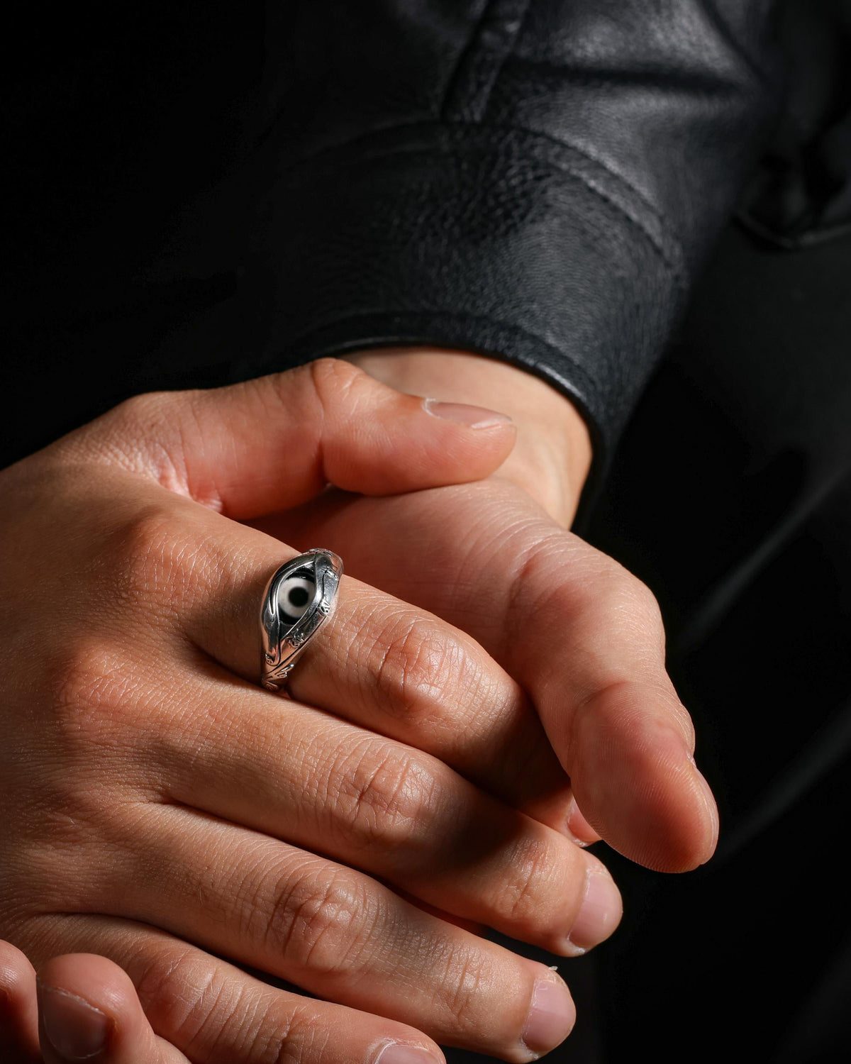 Dzi Agate Sterling Silver Ring-3