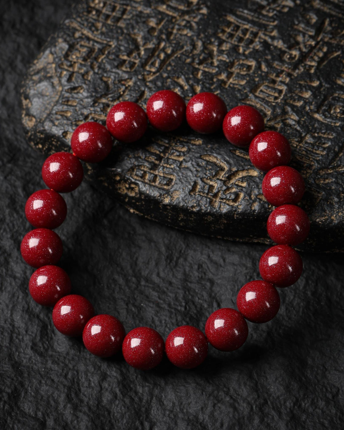 Cinnabar Amulet Mala Perle Armbånd