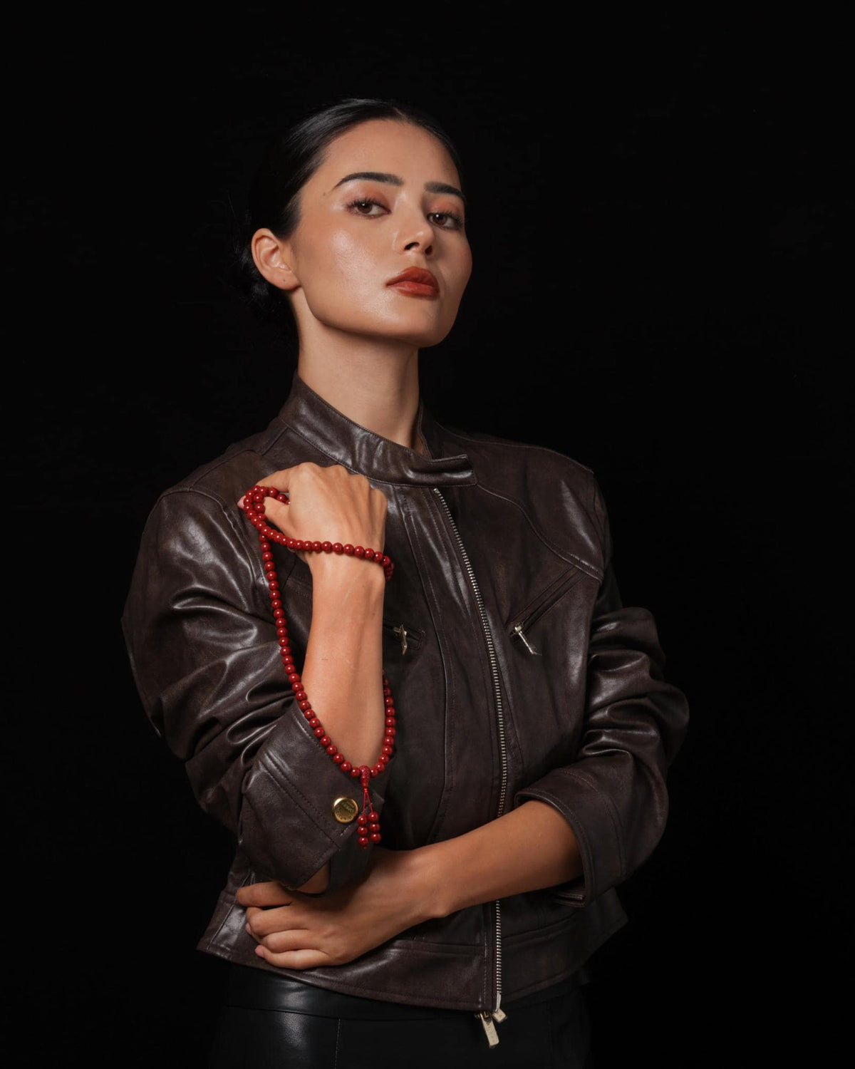 Collar de 108 cuentas de mala de cinabrio-11