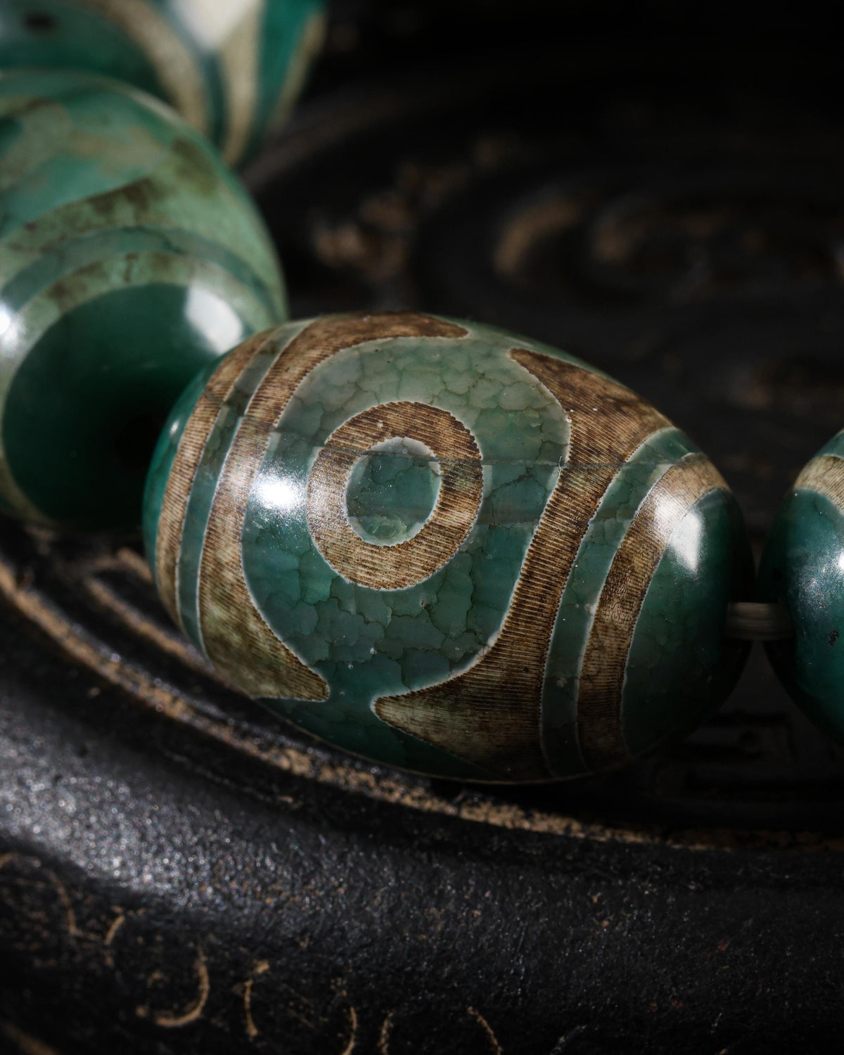 Pulsera de cuentas Dzi de tres ojos-4