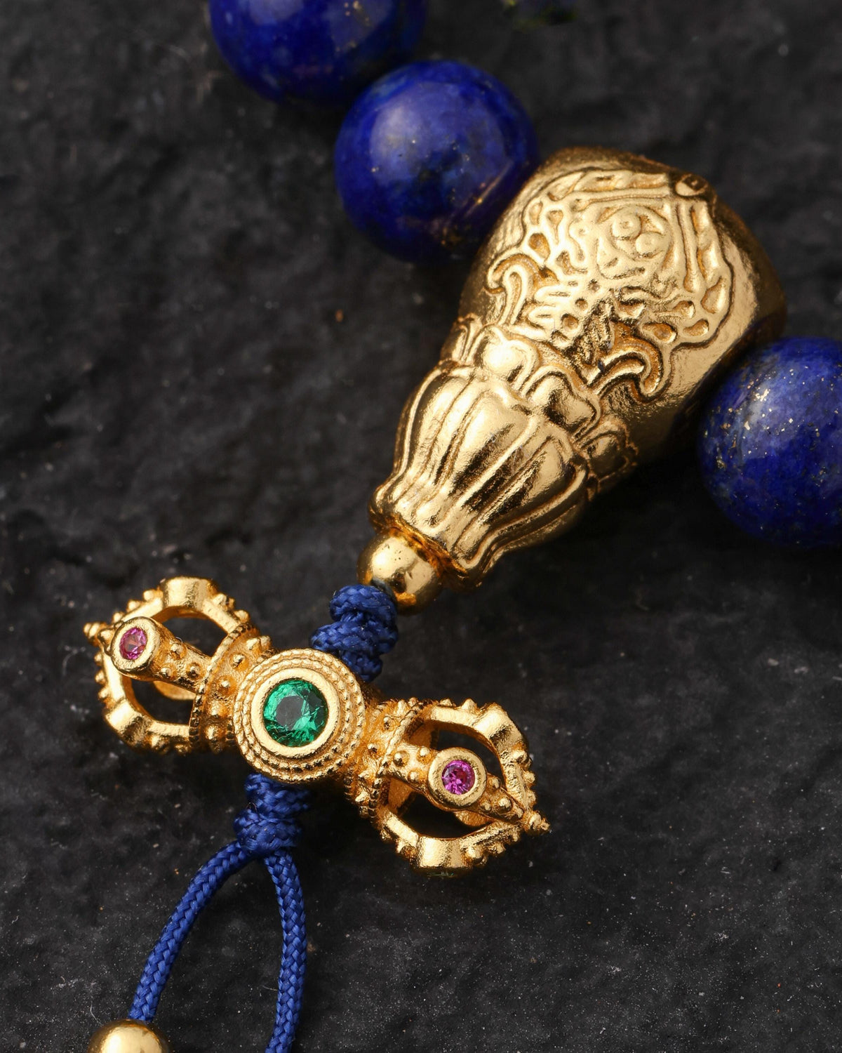 Lapis Lazuli Bracelet with Gold Accents-3