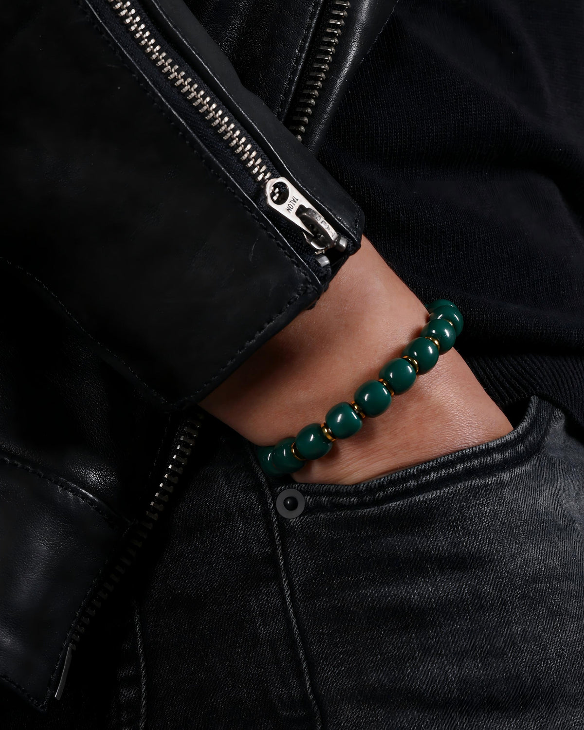 Turquoise Bracelet with 18K Gold-Plated Accents-4