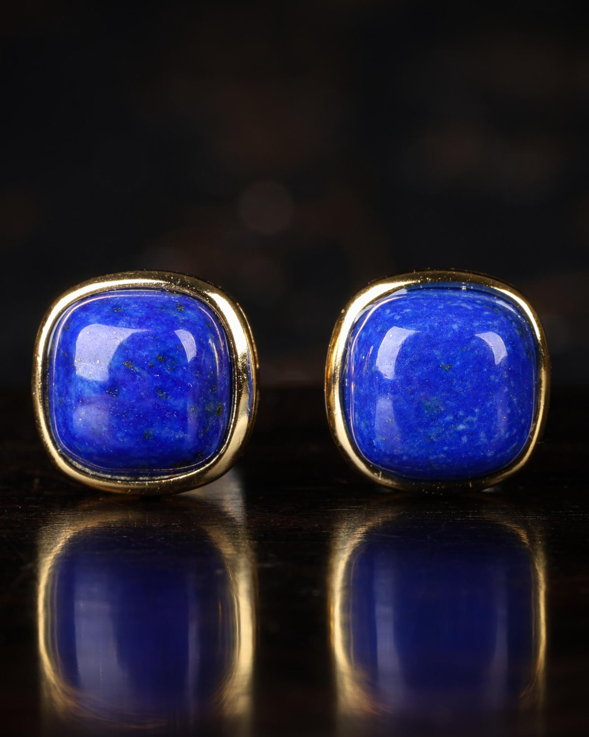 Gold Plated Lapis Lazuli Earrings