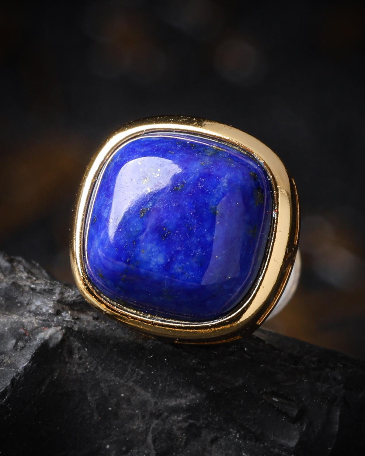 Gold Plated Lapis Lazuli Earrings