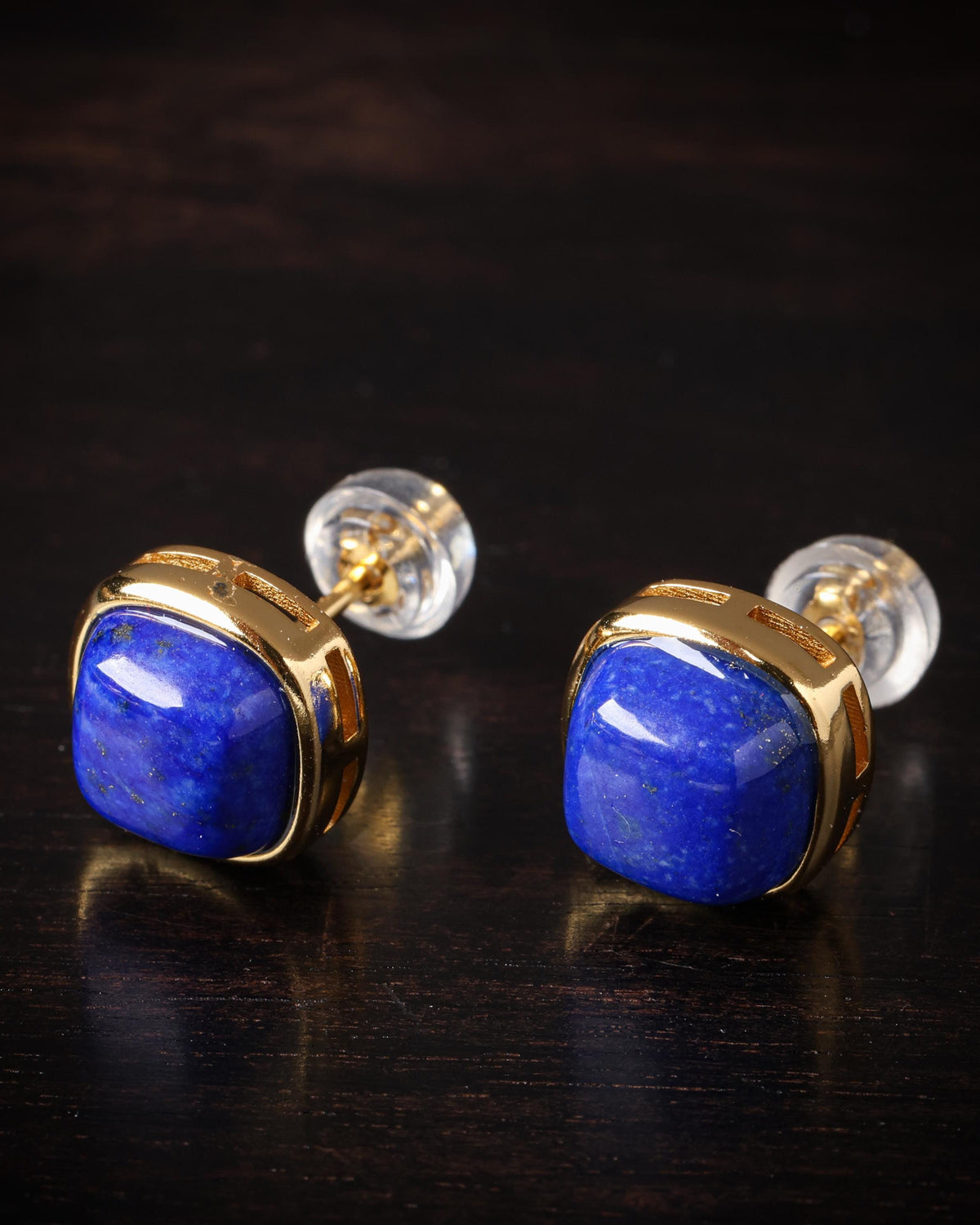 Vergoldete Ohrringe aus Lapislazuli-3