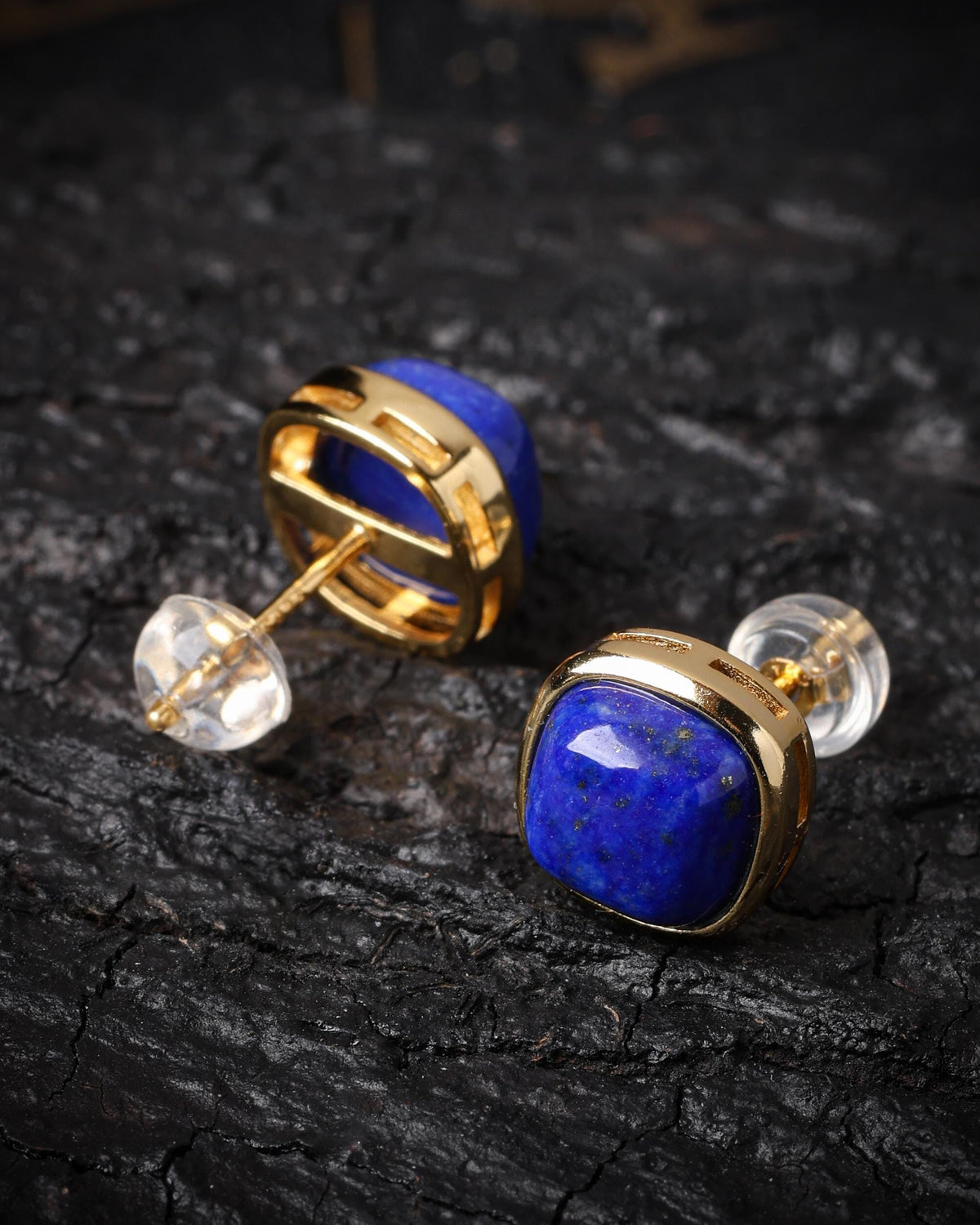 Vergoldete Ohrringe aus Lapislazuli-4