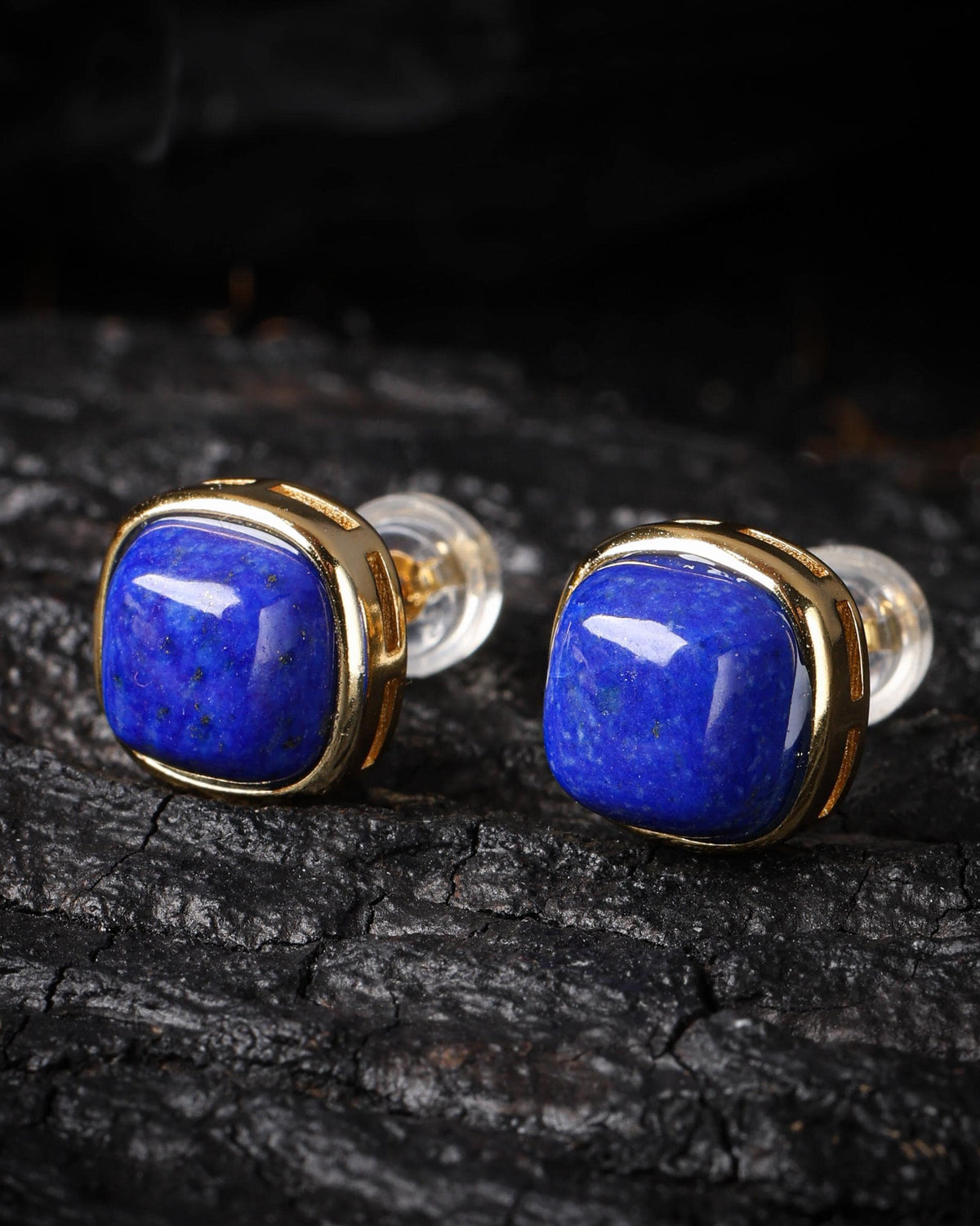 Vergoldete Ohrringe aus Lapislazuli-5