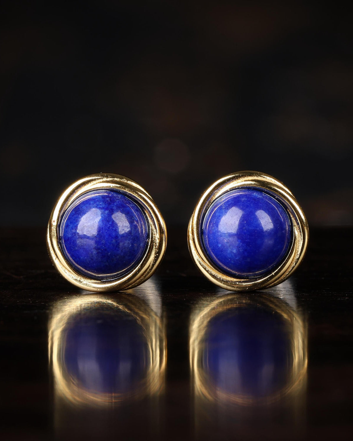 Gold-Plated Lapis Lazuli Earrings