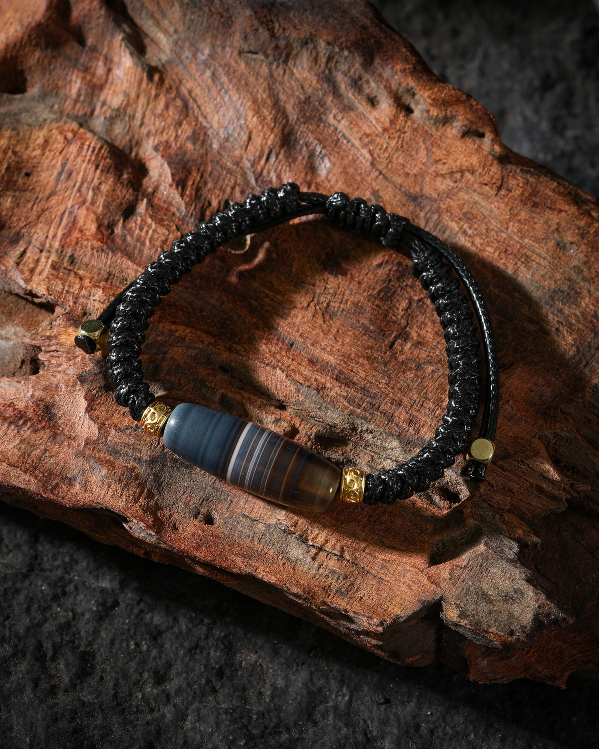 Banded Medicine Buddha Dzi Bracelet