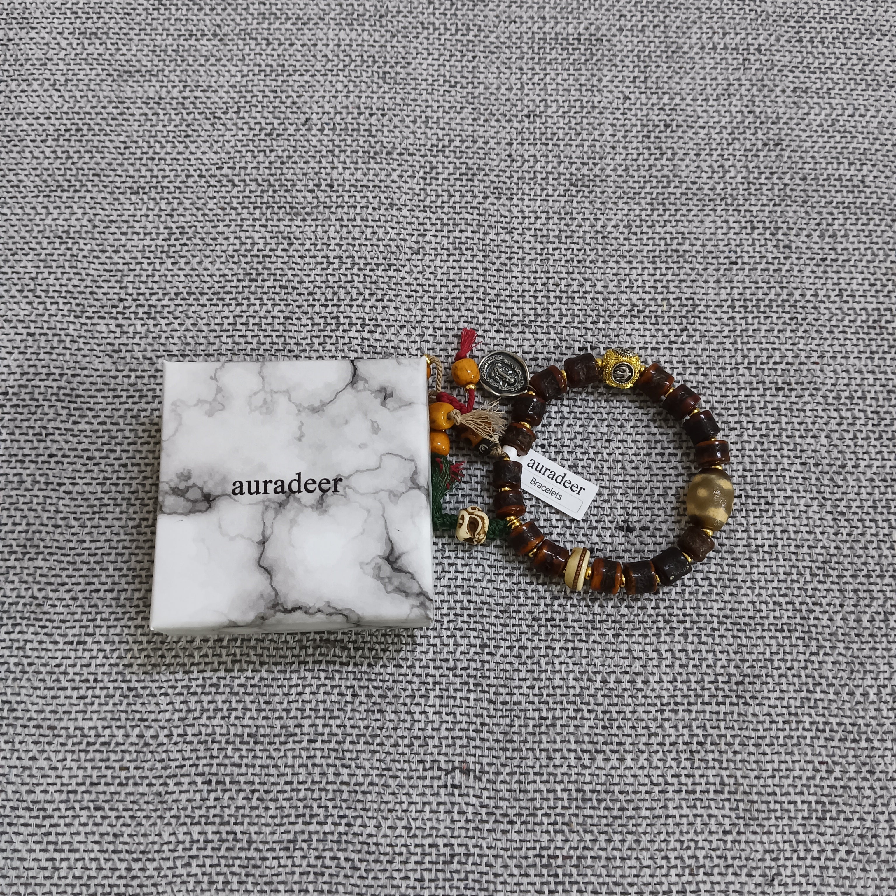 auradeer Bot Armband Sieraden Bruin-1