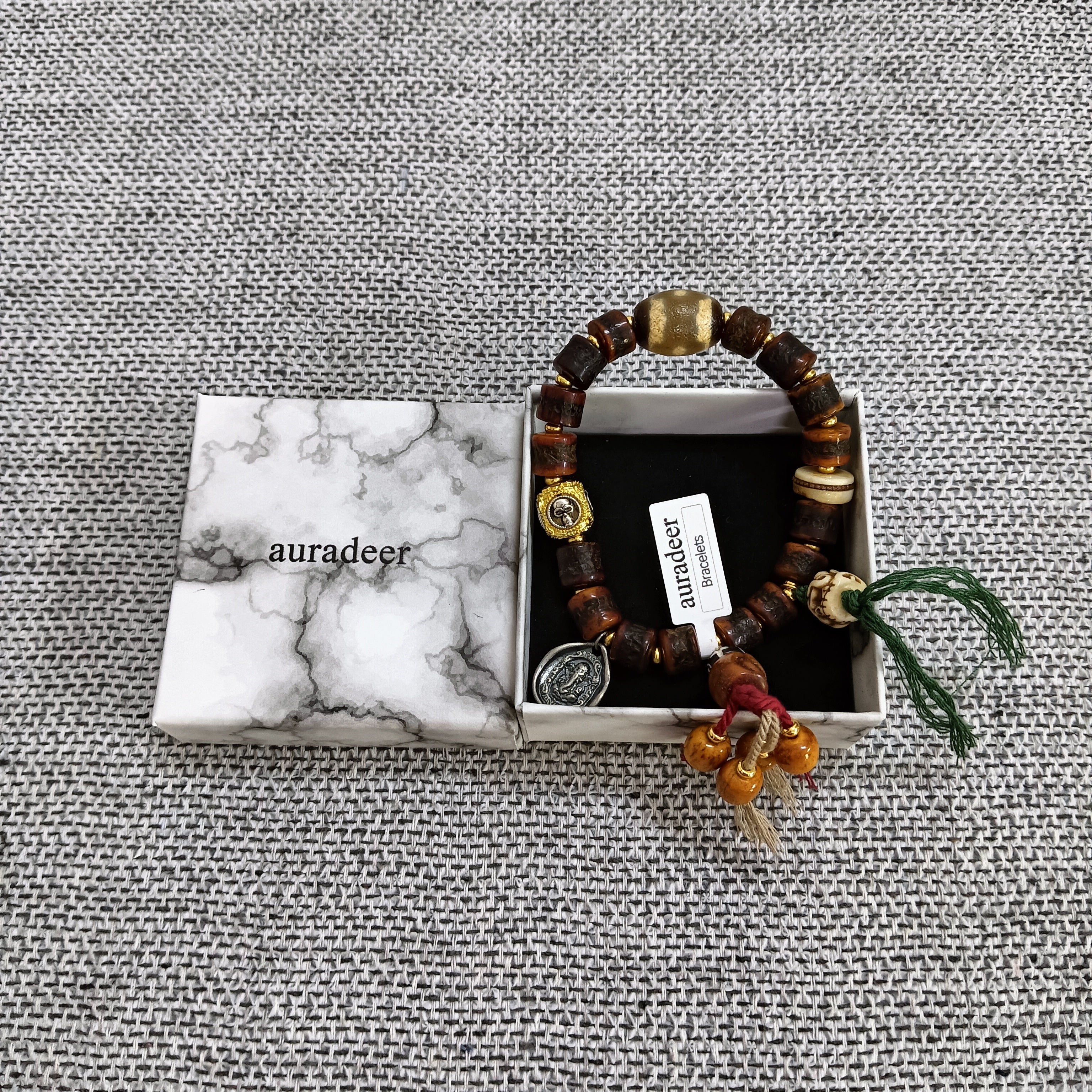 auradeer Bot Armband Sieraden Bruin-12