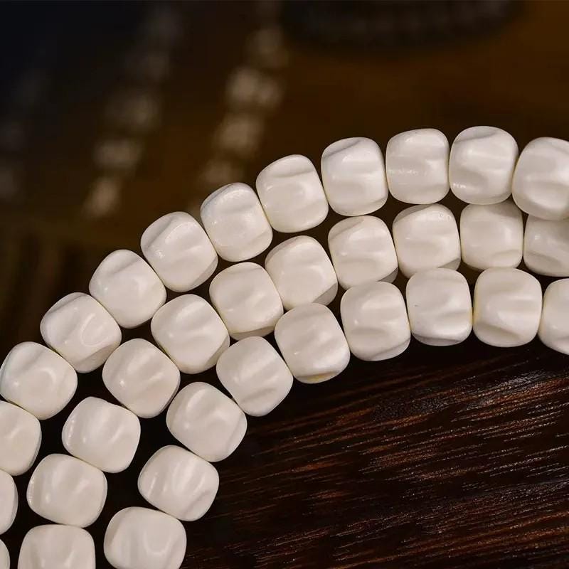AURA DEER Sacred Antler Mala - 108 Natural Passion Fruit Seed Prayer Beads