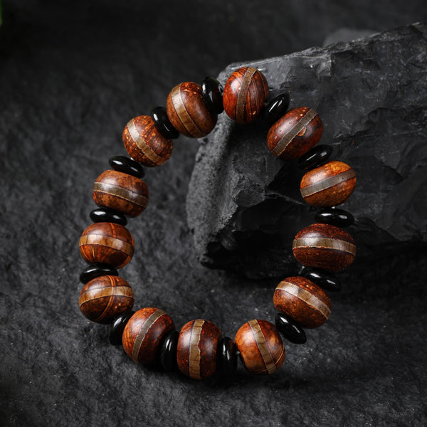 Tibetan Dzi Mala Bracelet Pure Line Dzi Bead