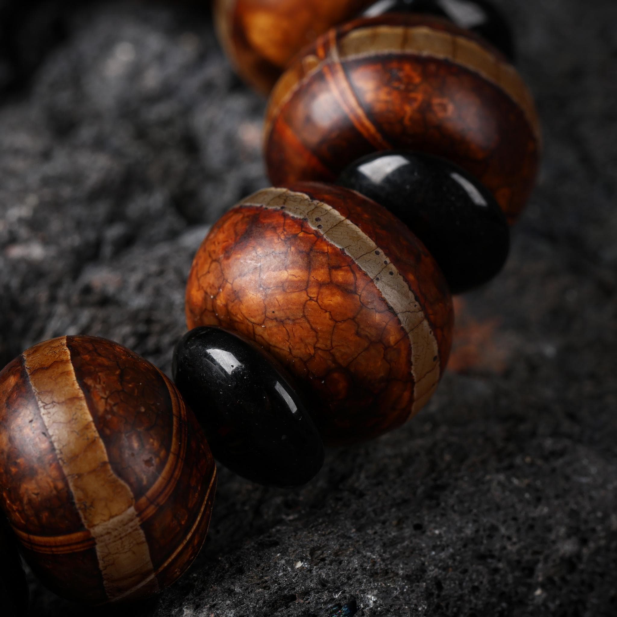 Tibetan Dzi Mala Bracelet Pure Line Dzi Bead