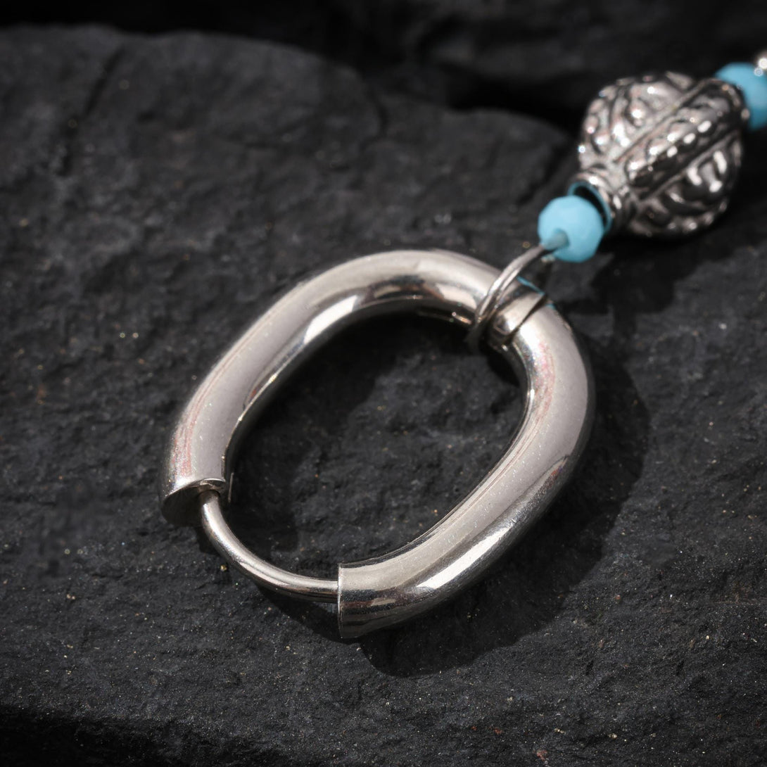 Tibetan Turquoise Irregular Couple Drop Earrings