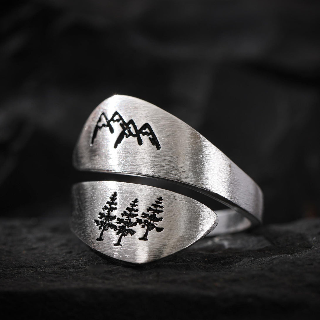 Engraved Ring Adjustable Sterling Silver Statement Jewelry