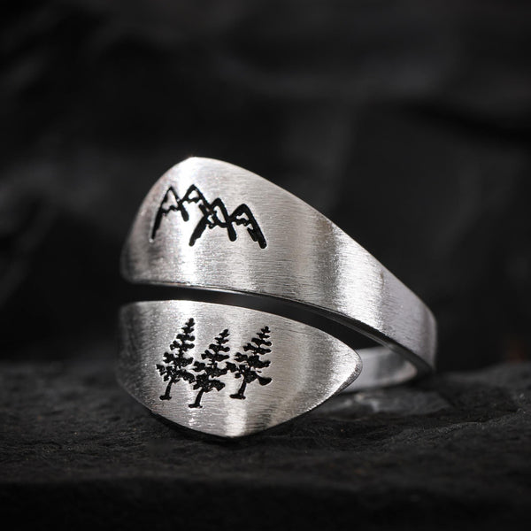 Engraved Ring Adjustable Sterling Silver Statement Jewelry