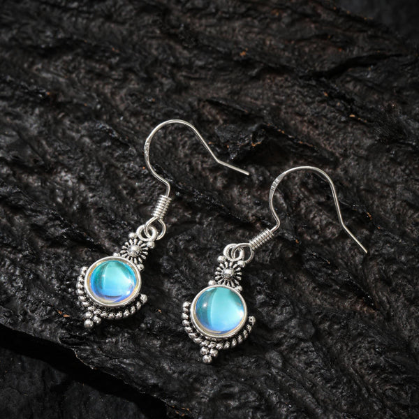 Natural Blue Topaz Earrings Teardrop Dangle