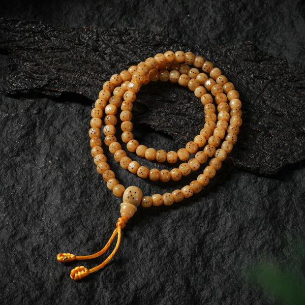 Yak Bone 108 Square Dice Mala Beads Protection Amulet Jewelry