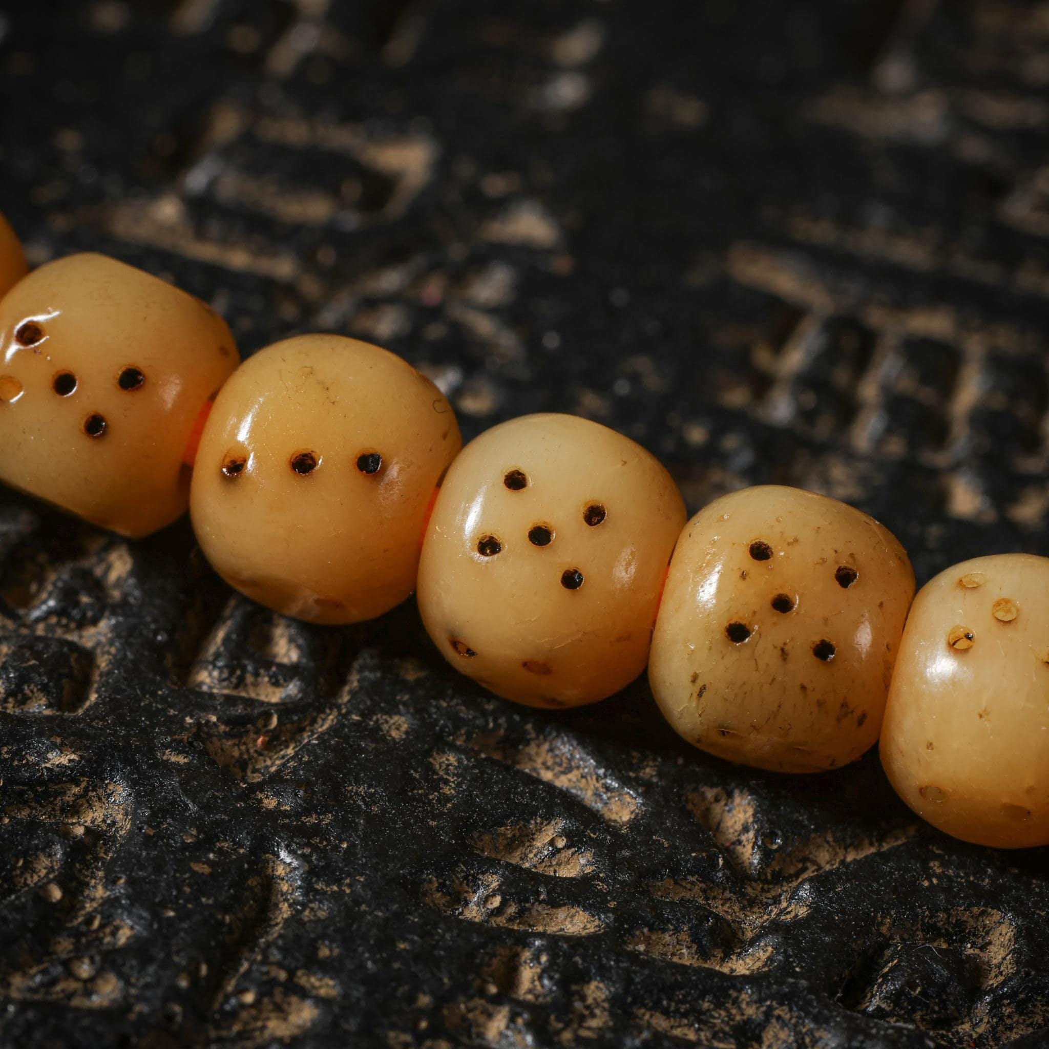Yak Bone 108 Square Dice Mala Beads Protection Amulet Jewelry