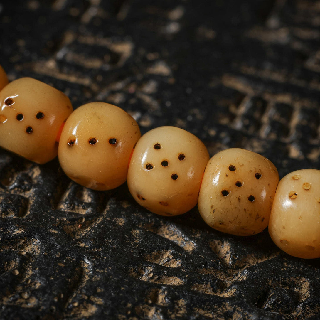 Yak Bone 108 Square Dice Mala Beads Protection Amulet Jewelry