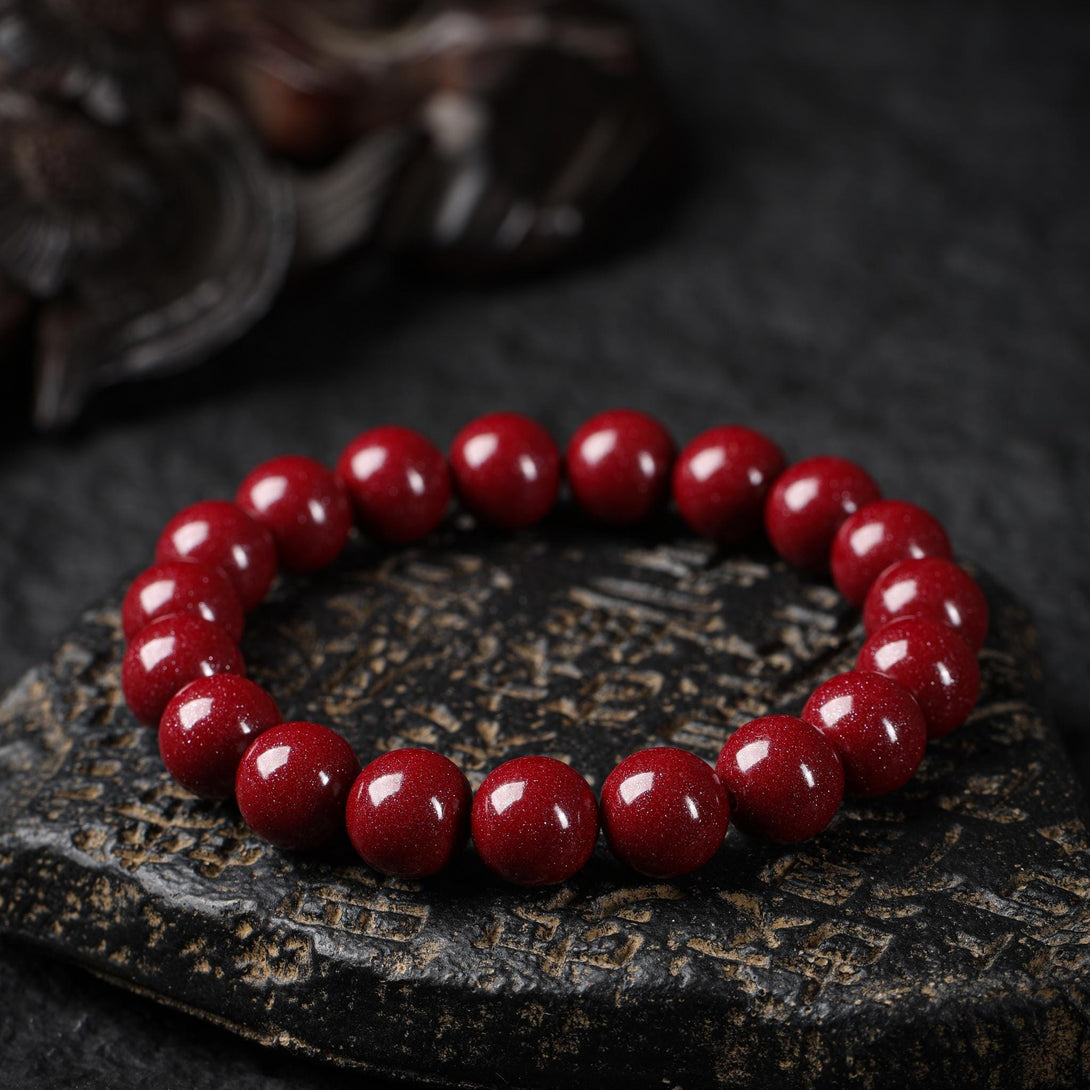 Cinnabar Amulet Mala Bead Bracelet