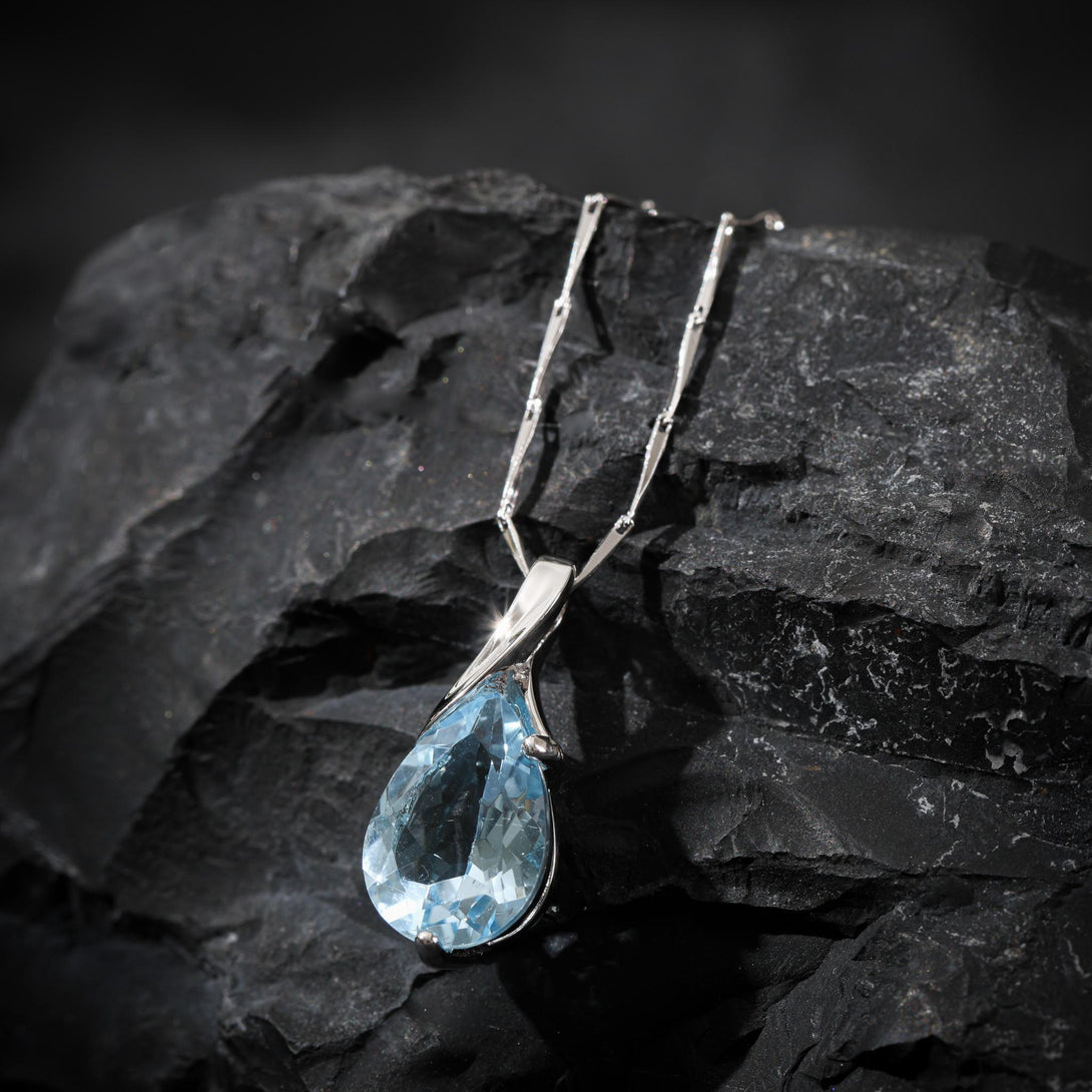 Natural Blue Topaz Pendant
