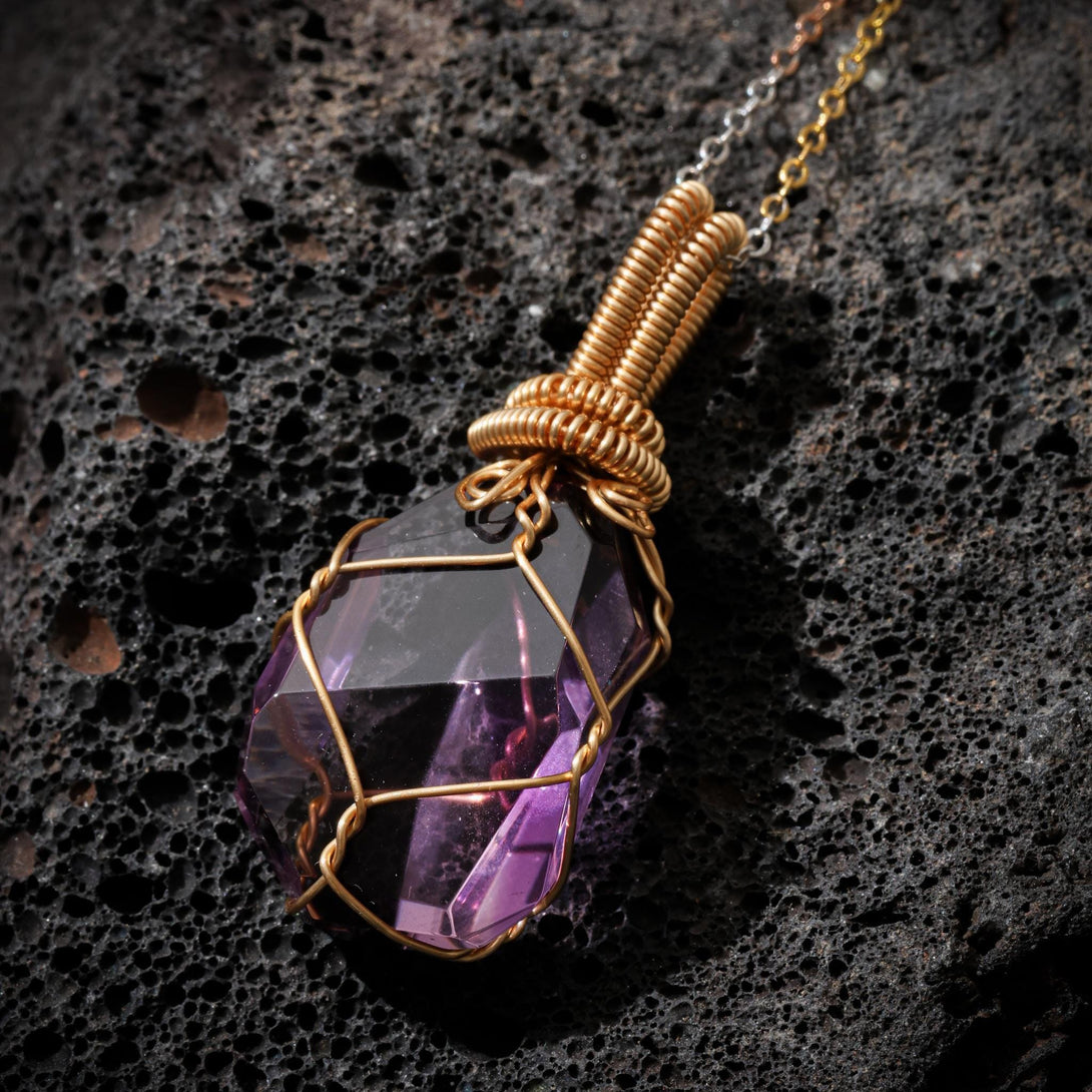 Amethyst Natural Super Seven Crystal Necklace