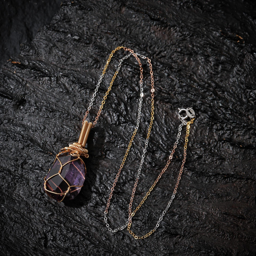 Amethyst Natural Super Seven Crystal Necklace