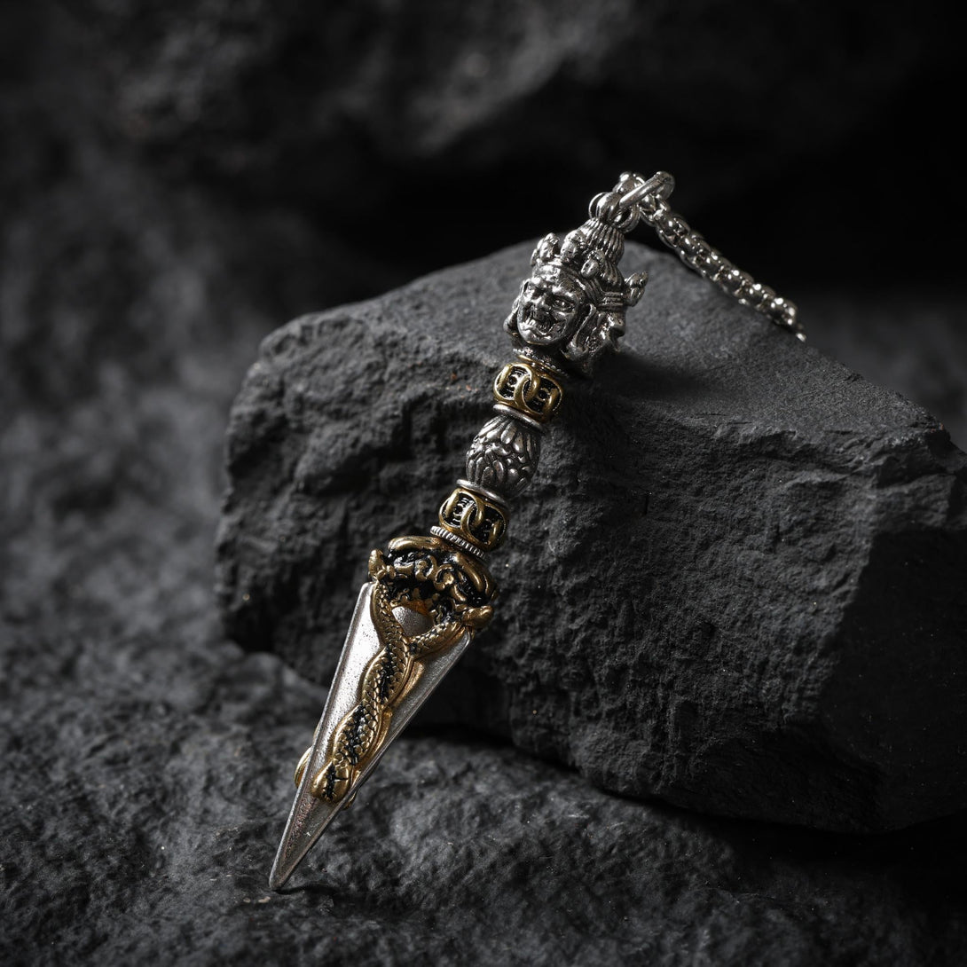 Silver Vajra Pendant Necklace