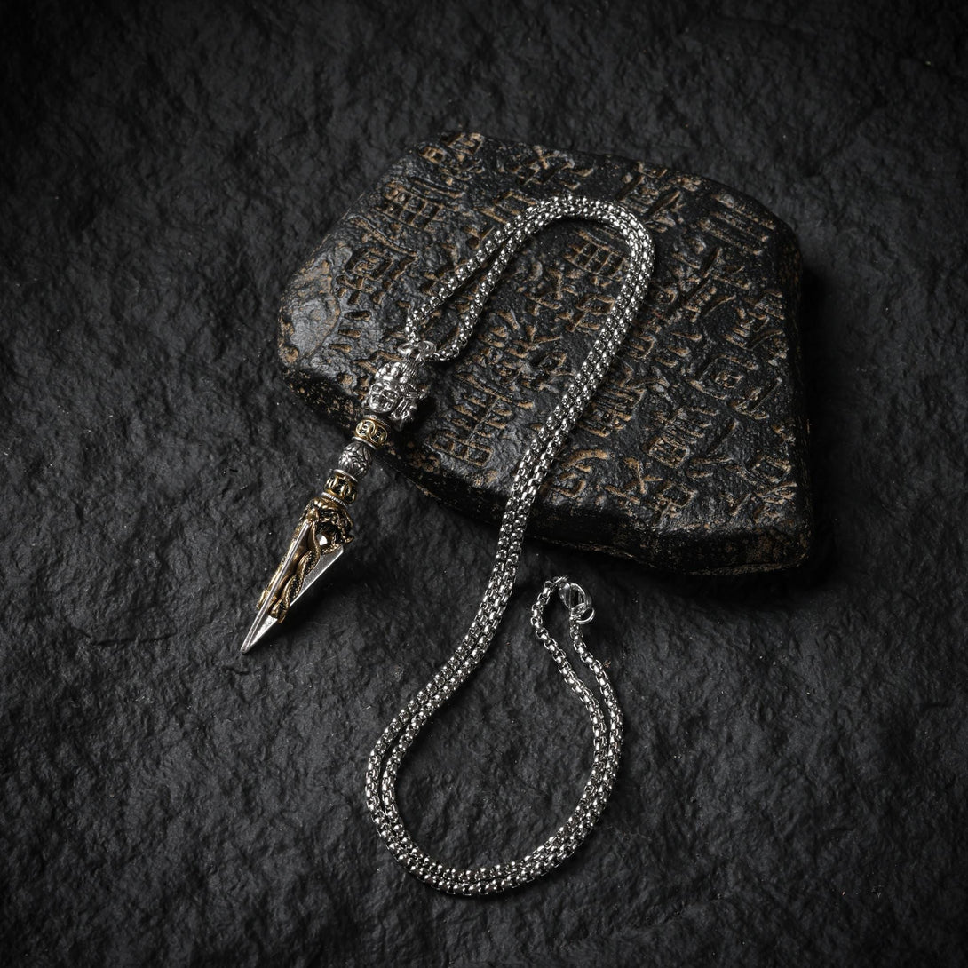 Silver Vajra Pendant Necklace