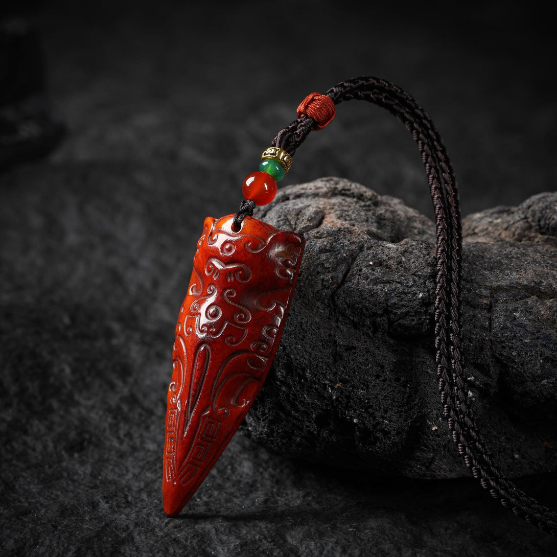 Hand-Carved Yak Bone Vajra Pendant