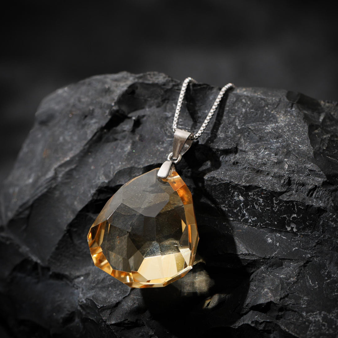 Citrine Faceted Pendant Necklace