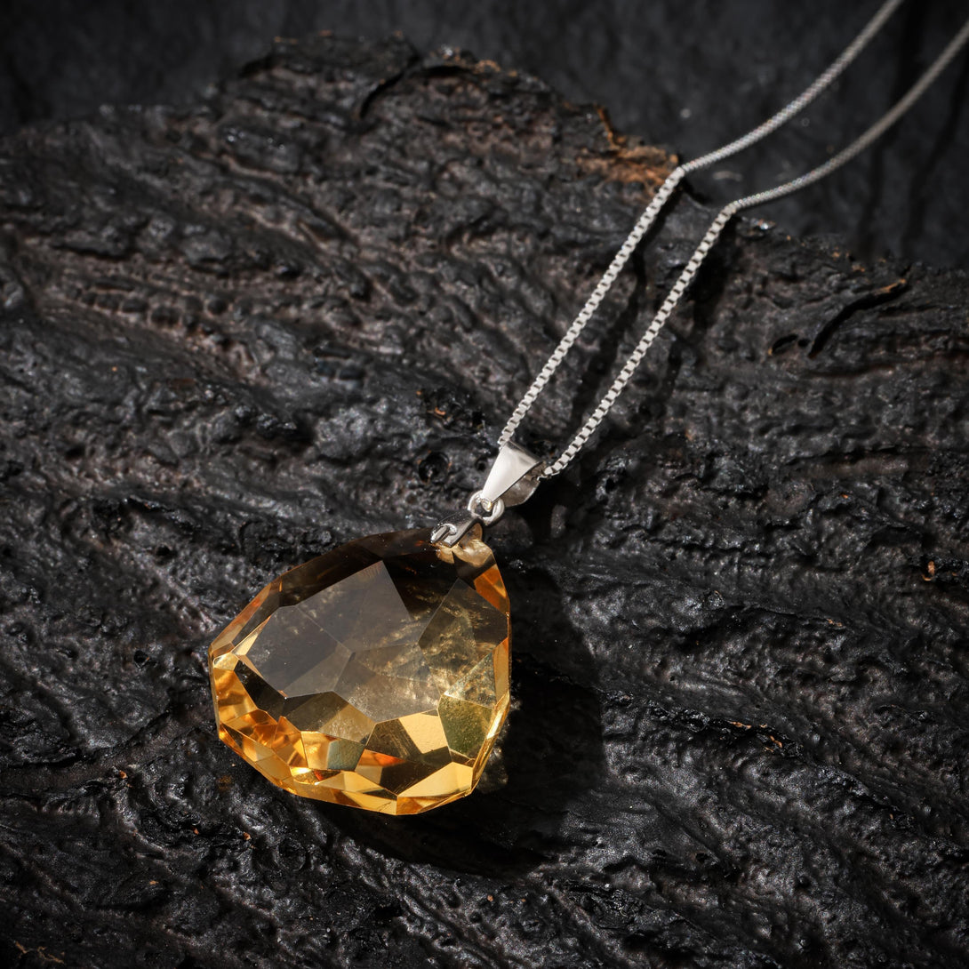 Citrine Faceted Pendant Necklace