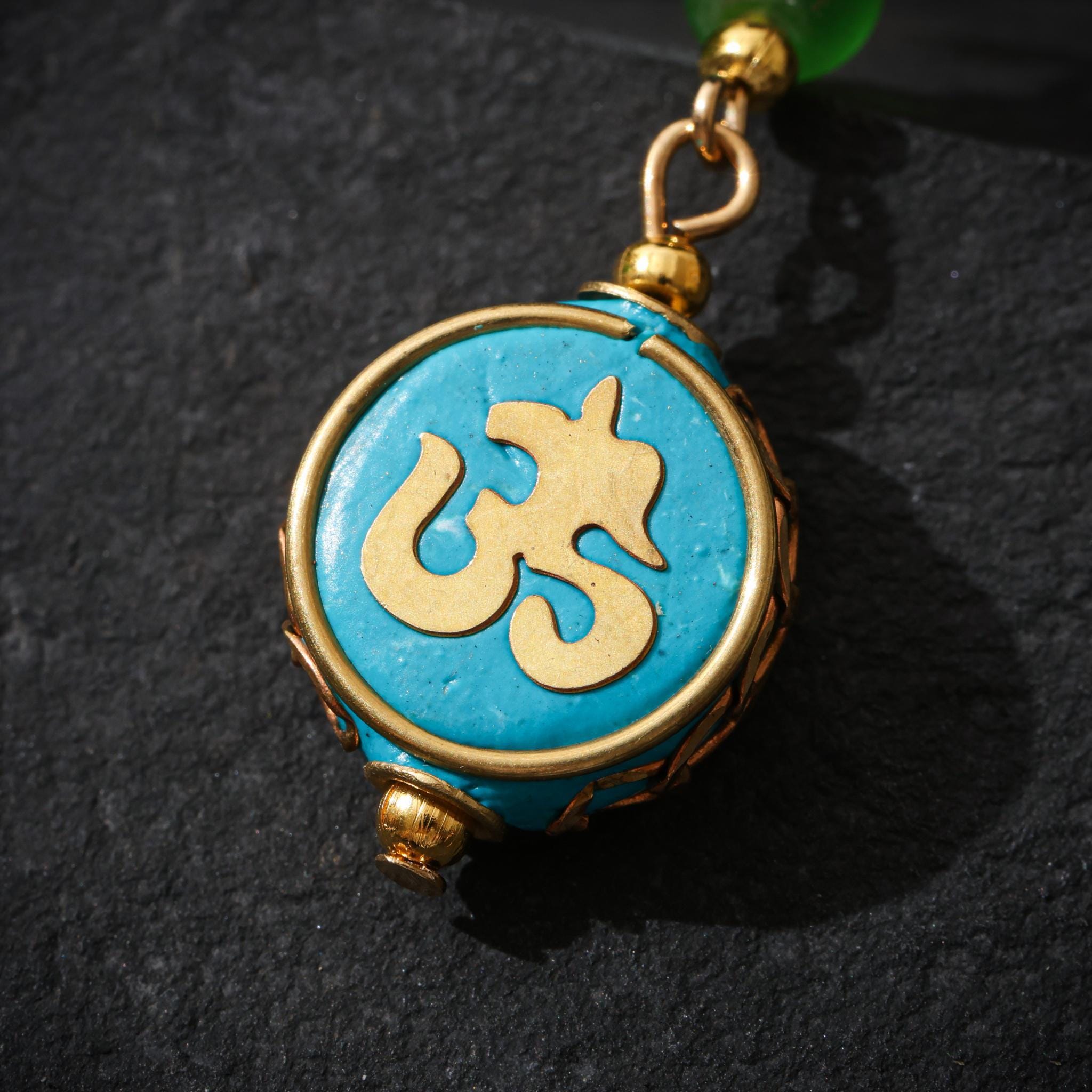 Tibetan OM Symbol Earrings Copper Dangle Earrings