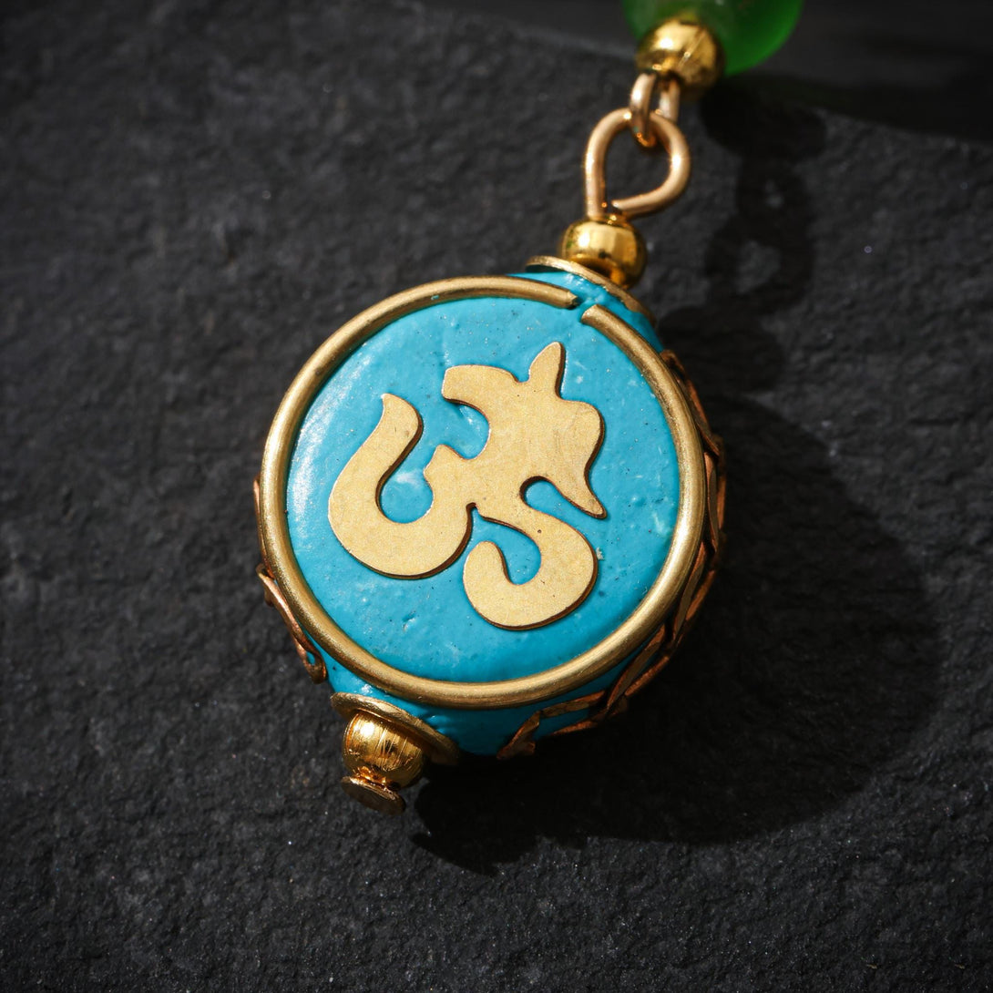 Tibetan OM Symbol Earrings Copper Dangle Earrings