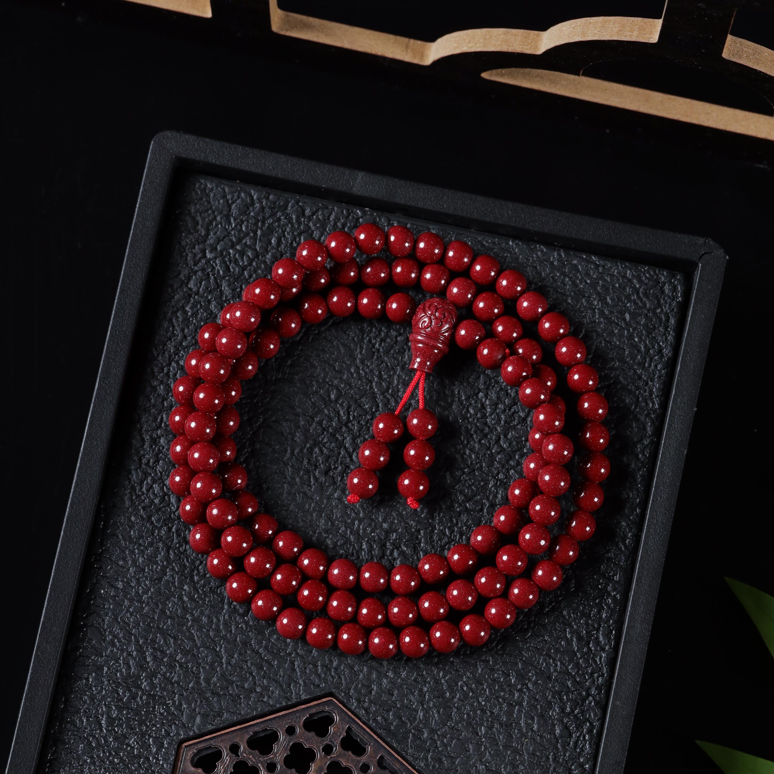 Pure Purple Cinnabar Bracelet Healing, Protection & Prosperity