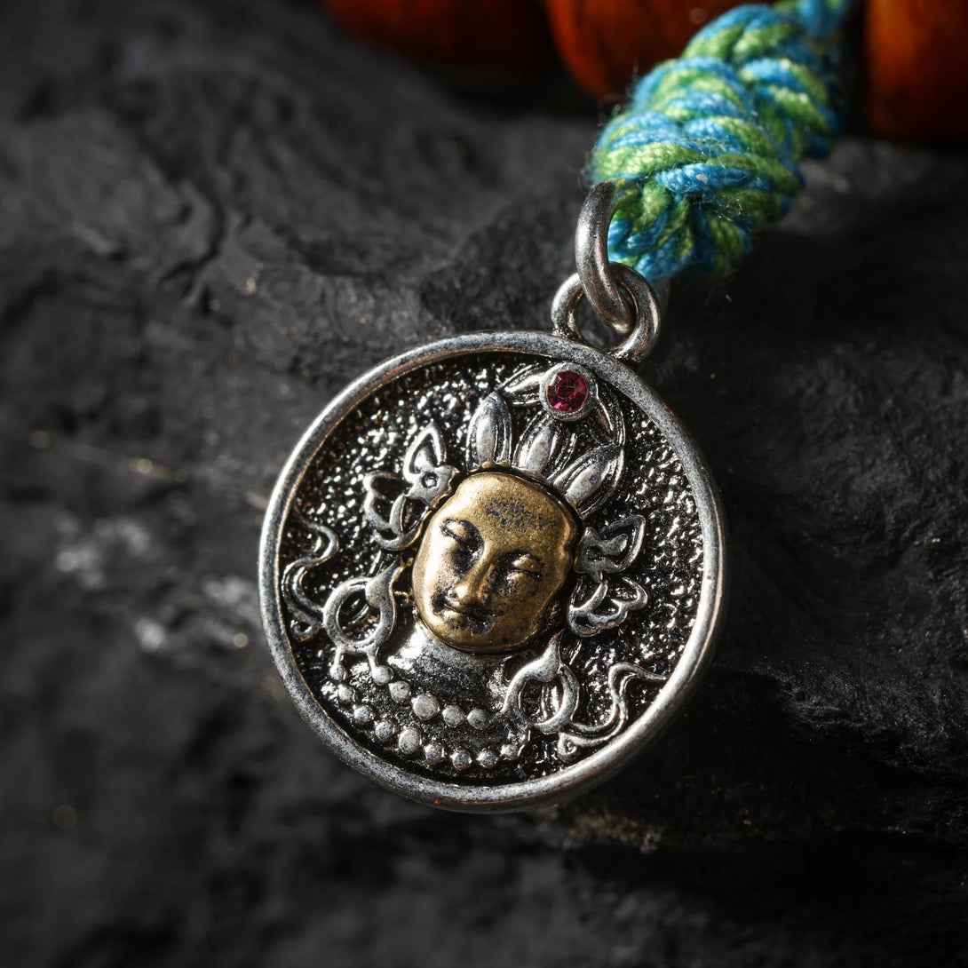 Tibetan Sacred Yak Bone Bracelet Dzi & Zaki Charm