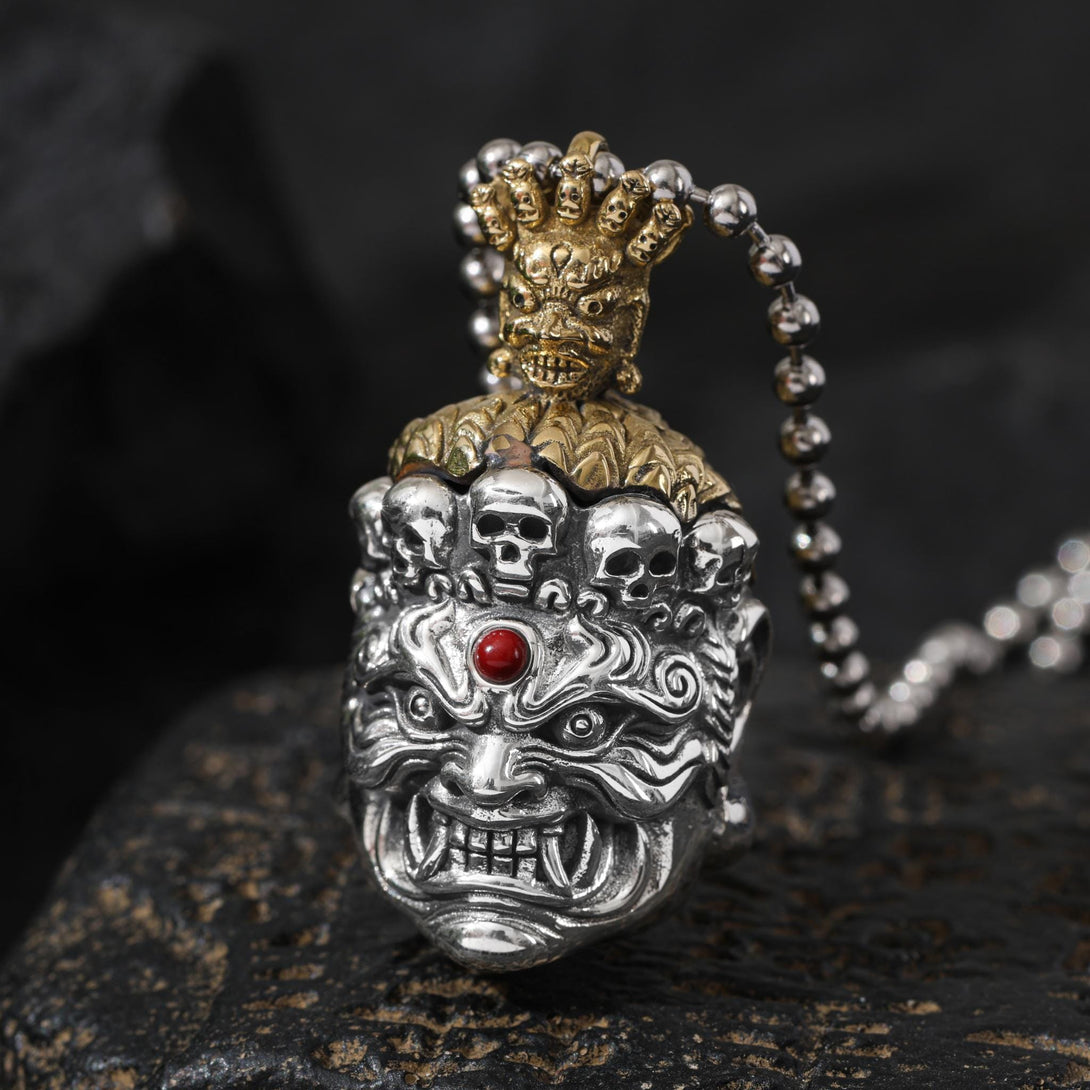 Tibetan Mahakala Protector Pendant Black Deity