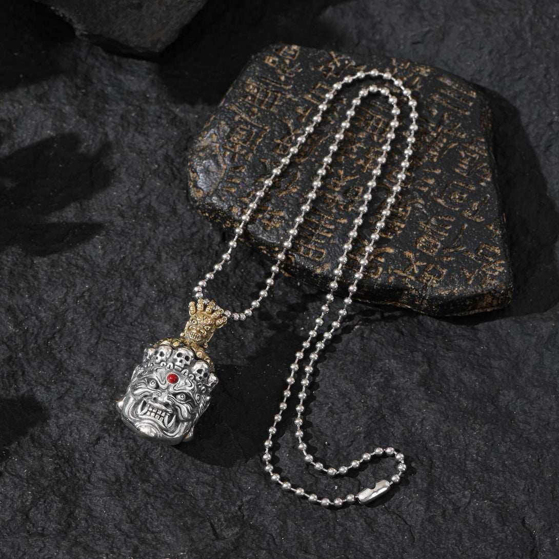 Tibetan Mahakala Protector Pendant Black Deity