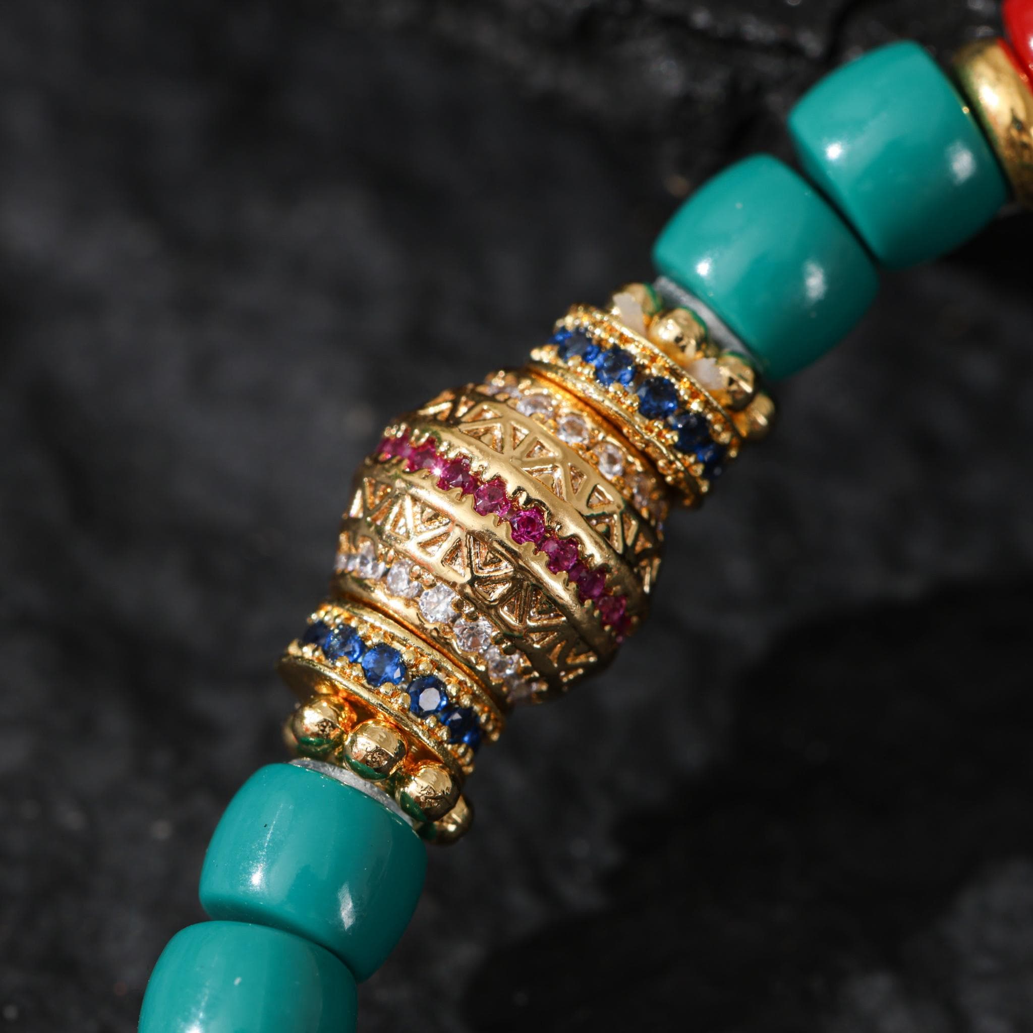 Turquoise 18K Gold Plated Tibetan Bracelet