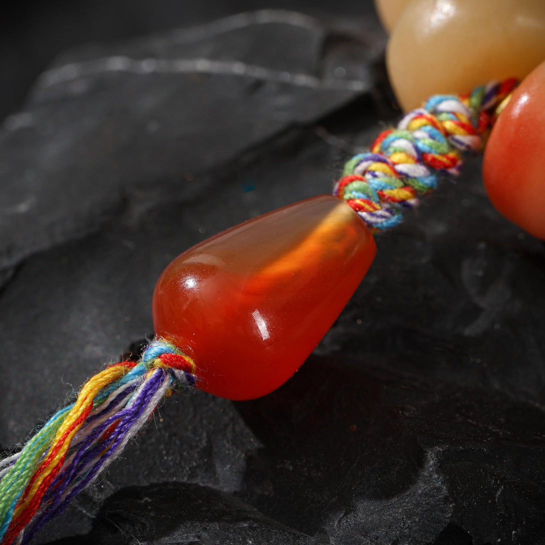 Bone Bracelet Turquoise Diz Yak Wool Tassel Accents