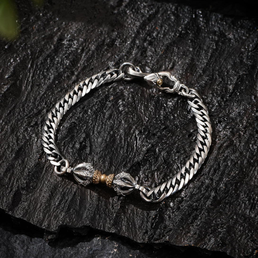 Vajra Bracelet – Tibetan Amulet Sterling Silver