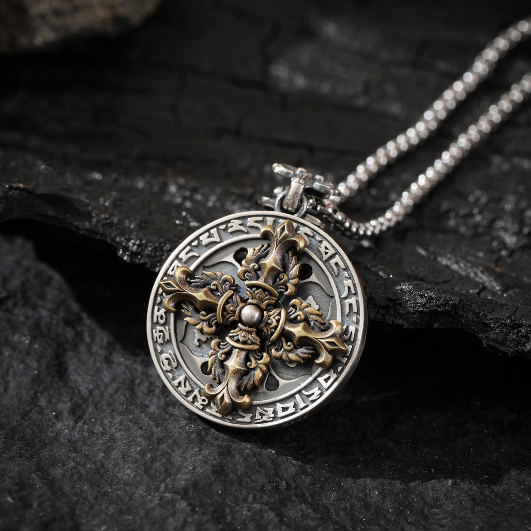 Vajra Rotating Silver Necklace