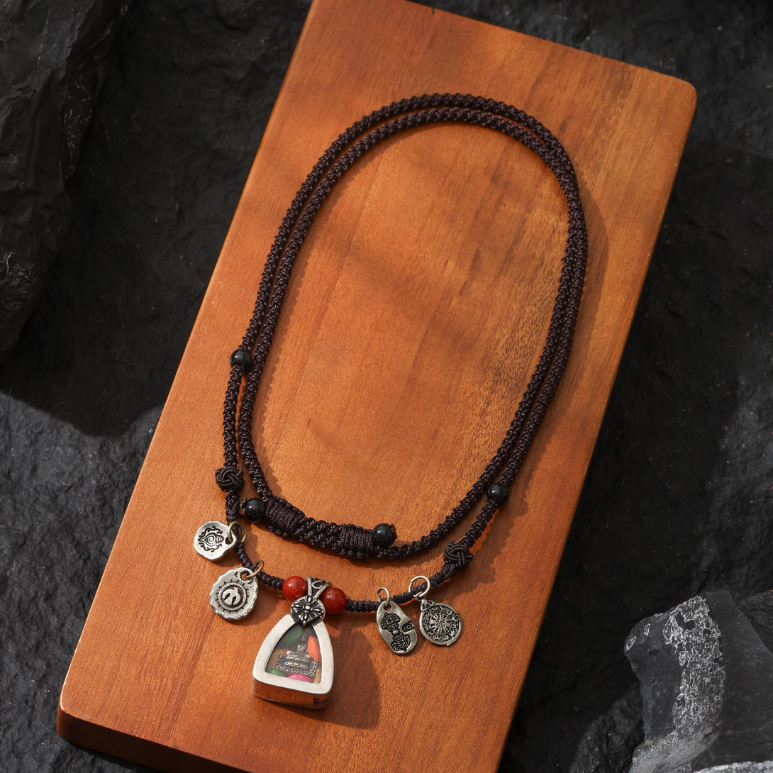 Tibetan Amulet Necklace Jambhala Gau