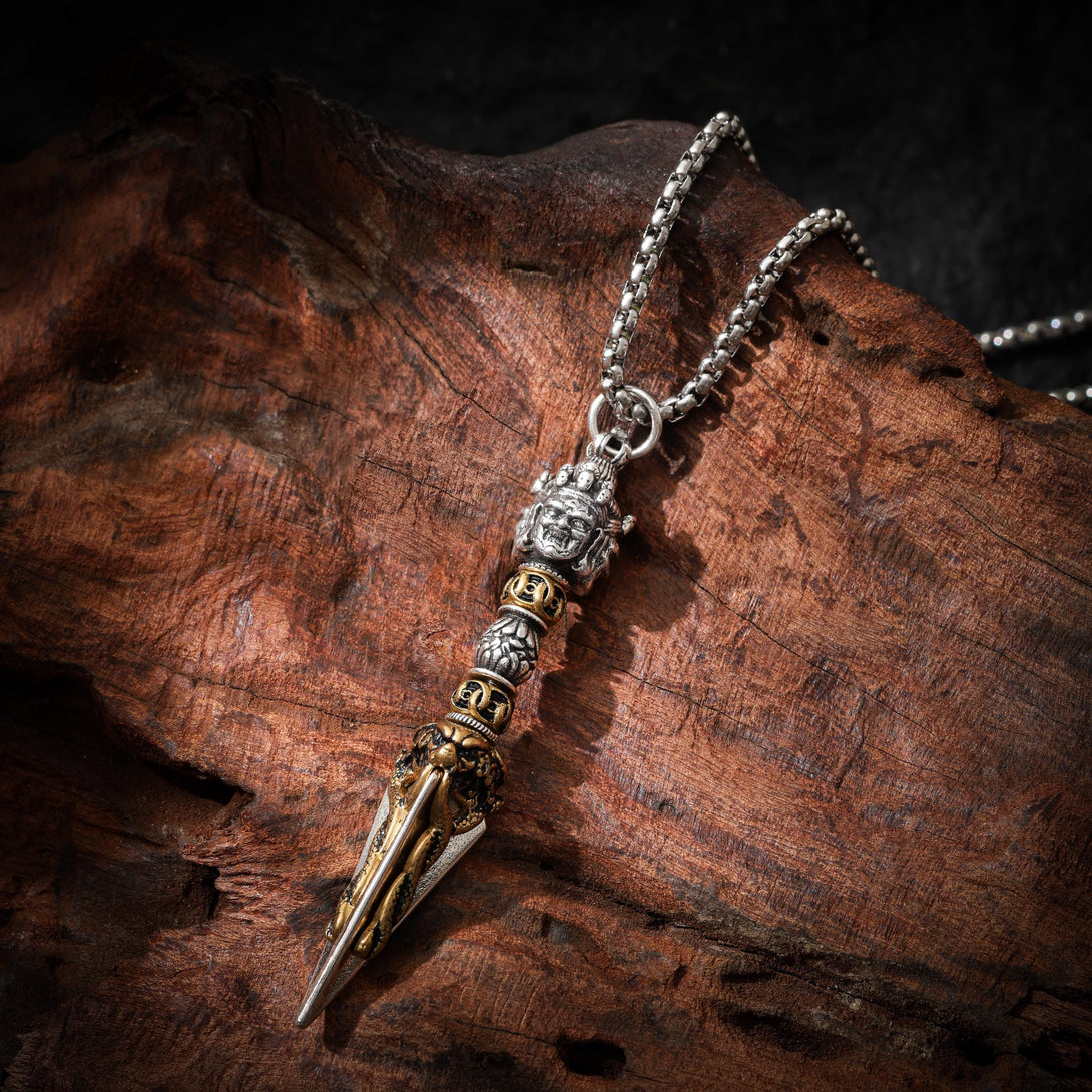 Silver Vajra Pendant Necklace