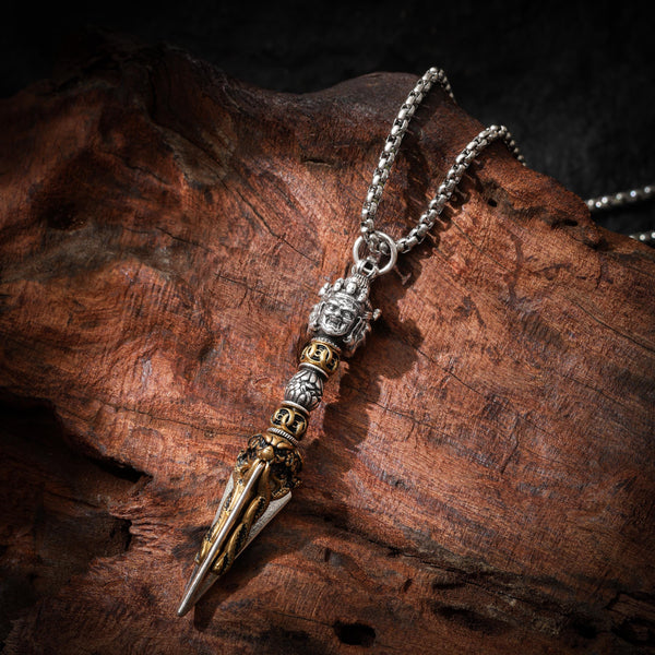 Silver Vajra Pendant Necklace