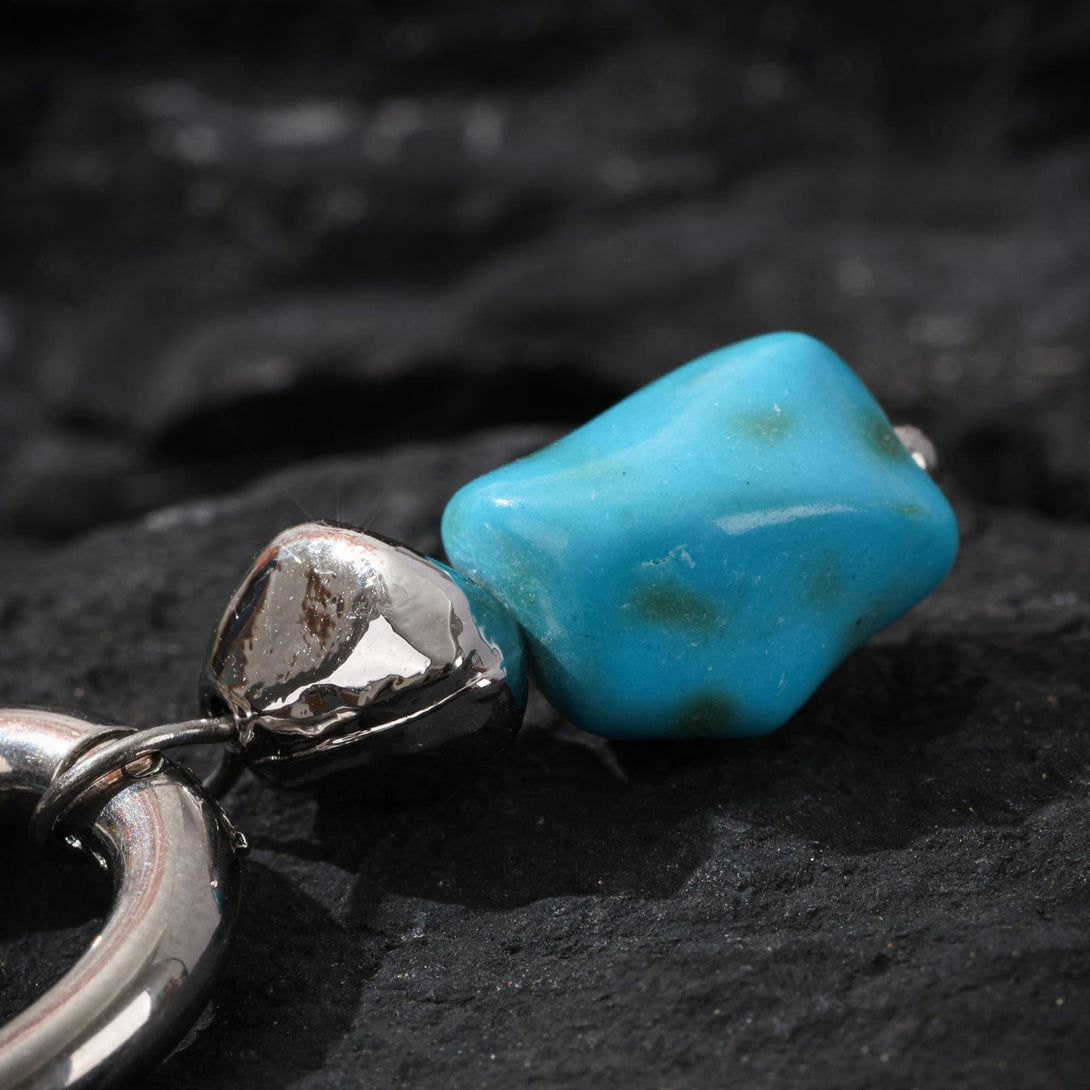 Tibetan Turquoise Irregular Couple Drop Earrings